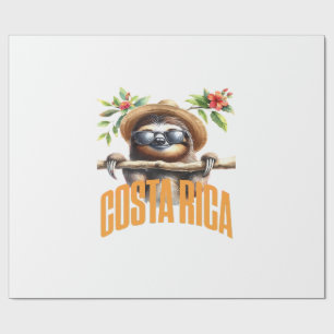 Papel De Presente Camiseta Clássica preguiça legal da Costa Rica