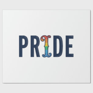 Papel De Presente Camiseta com Letreiro Arco-Íris do Orgulho Vintage