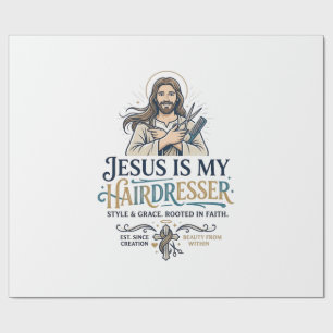 Papel De Presente Camiseta de Cabeleireiro Salão de Beleza Jesus Ins