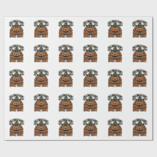 Papel De Presente Camiseta de Gravura Vintage de Abóboras Assustador