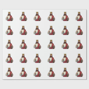 Papel De Presente Camiseta de Gravura Vintage Justiça Coroada Jesus