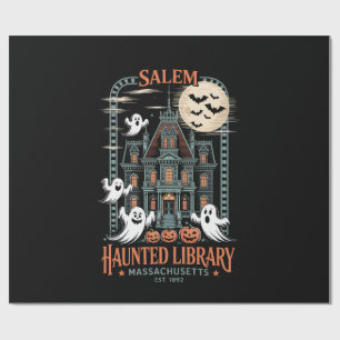 Papel De Presente Camiseta de Halloween do Bicho do Livro Biblioteca