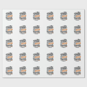 Papel De Presente Camiseta de Halloween Vote Como Se Sua Vassoura De