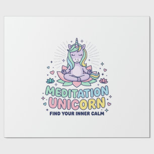 Papel De Presente Camiseta de Tipografia Negrito Meditação Unicórnio