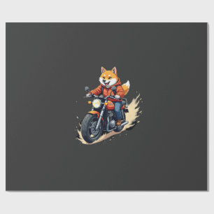 Papel De Presente Camiseta Divertida, Shiba Inu, Motocicleta, Cachor