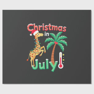 Papel De Presente Camiseta engraçada de Natal em julho Santa Girafa