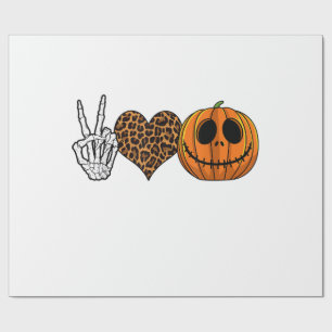 Papel De Presente Camiseta engraçada Paz Amor Halloween