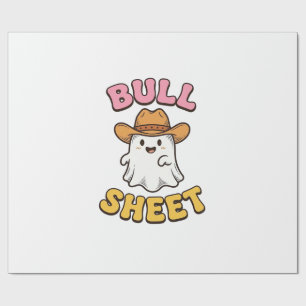 Papel De Presente Camiseta engraçada vintage de cowboy fantasma fofo