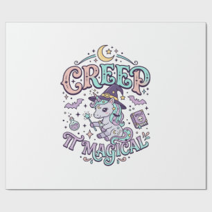 Papel De Presente Camiseta Estilo Retro Mágico Unicórnio Assustador 