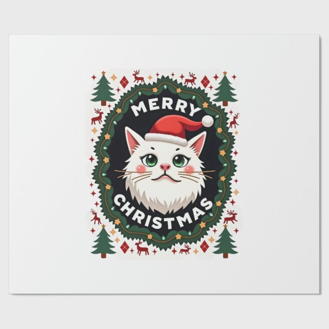 Papel De Presente Camiseta Feia de Natal do Gato Smudge  (1) (Aberto)