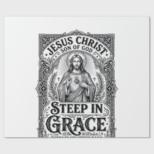 Papel De Presente Camiseta Gráfica Amante do Chá Jesus Cristão