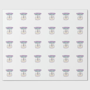 Papel De Presente Camiseta Gráfica da Moda Sonhos de Unicórnio Nubla