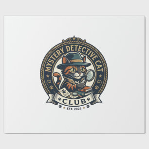 Papel De Presente Camiseta Gráfica Gato Detetive Misterioso - Mister