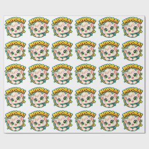 Papel De Presente Camiseta Infantil de Gato Anime Mivora Fofa