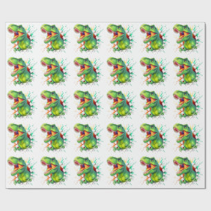 Papel De Presente Camiseta Infantil Menino Smash Parede Dinossauro T