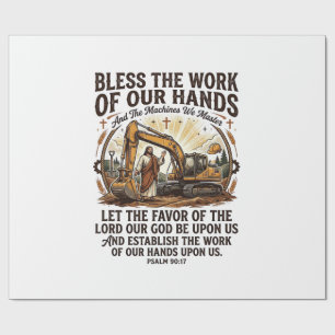 Papel De Presente Camiseta Jesus Mecânico Diesel Equipamento Pesado