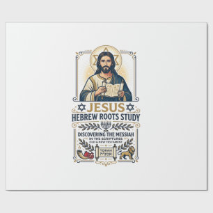 Papel De Presente Camiseta Nerd de Línguas da Bíblia Jesus Hebraico