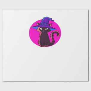 Papel De Presente Camiseta Oversized Gato de Halloween Fofo
