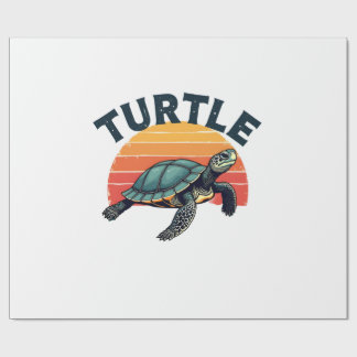 Papel De Presente Camiseta Tartaruga Retro