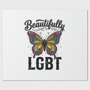 Papel De Presente Camiseta Vintage Orgulho Borboleta LGBT Maravilhos