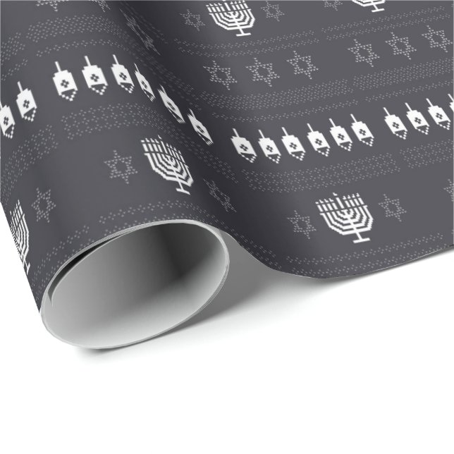 Papel De Presente Camisola feia de Hanukkah (Ponta do rolo)