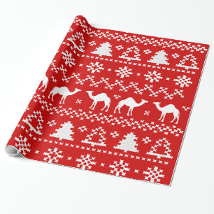 Papel De Presente Camisola feia do Natal do camelo do dia de