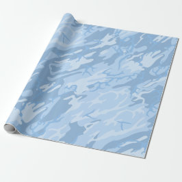 Papel De Presente Camo Azul Desvanecido