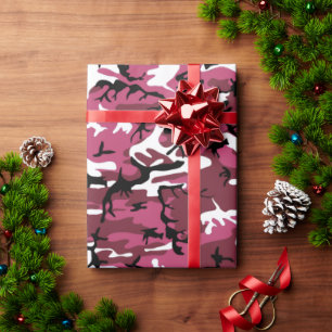 Papel De Presente Camo cor-de-rosa feminino