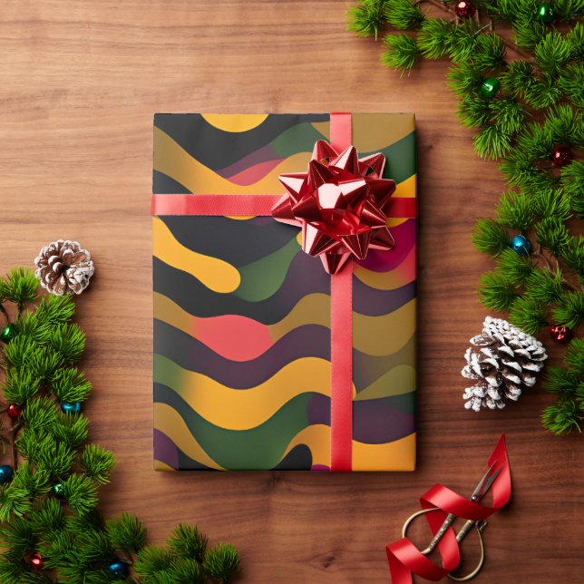 Papel De Presente Camouflage Gren Pink Mulher Arco-Íris Padrão (Presente de Natal)