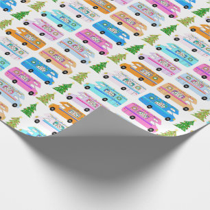 Papel De Presente Camper Vintage, Casa de Automóveis, RV Xmas