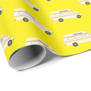 Papel De Presente Campervan retro Motorhome rv Van Amarelo
