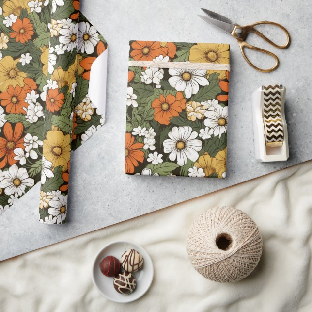 Papel De Presente Campo das flores (Artesanato)