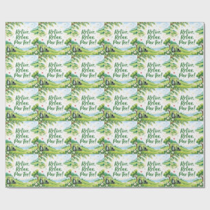 Papel De Presente Campo de Golfe Aposentadoria Golfista aquarela