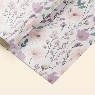 Papel De Presente Campo de Lavanda e Beijo