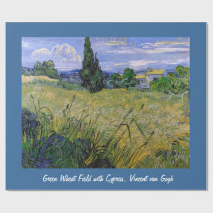 Papel De Presente Campo de Trigo Verde com Cipreste, Vincent van Gog