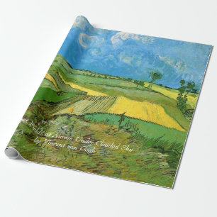 Papel De Presente Campos de trigo em Auvers Sob Céu Nublado, Van Gog