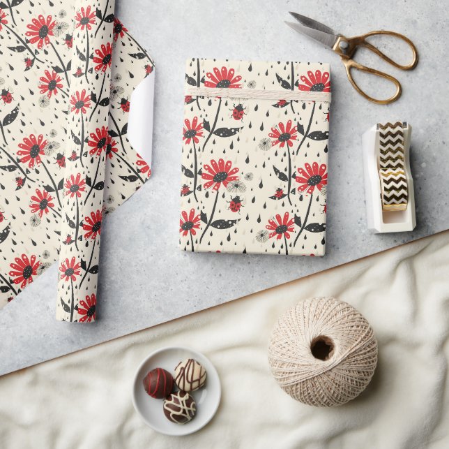 Papel De Presente Campos Ladybug deliciosos (Artesanato)