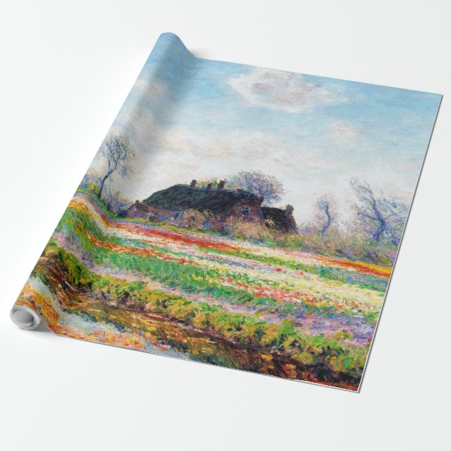 Papel De Presente Campos Tulip nos Países Baixos, Monet (Desenrolado)