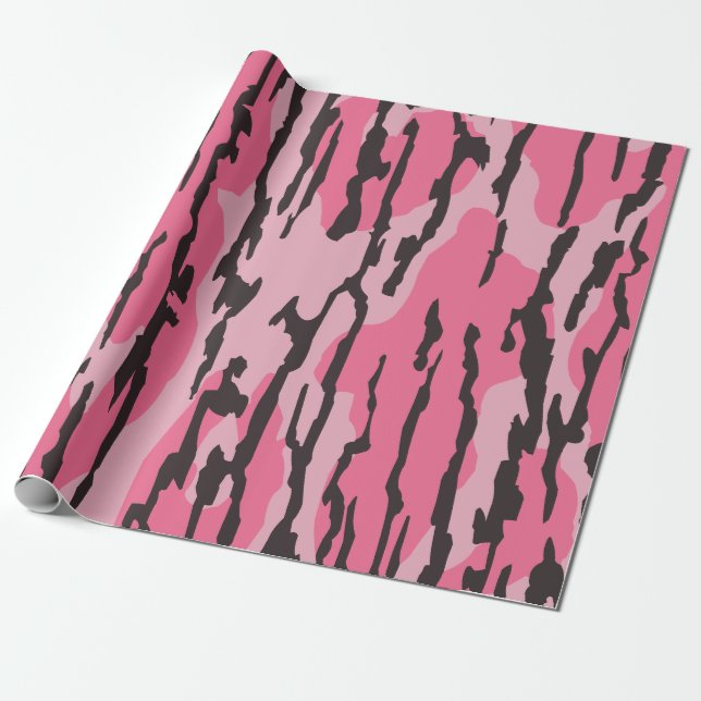 Papel De Presente Camuflagem Bottom Lands Rosa para Mulheres e Menin (Desenrolado)