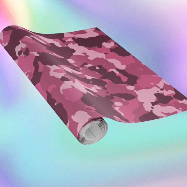 Papel De Presente Camuflagem Camo Rosa Militar (Criador carregado)