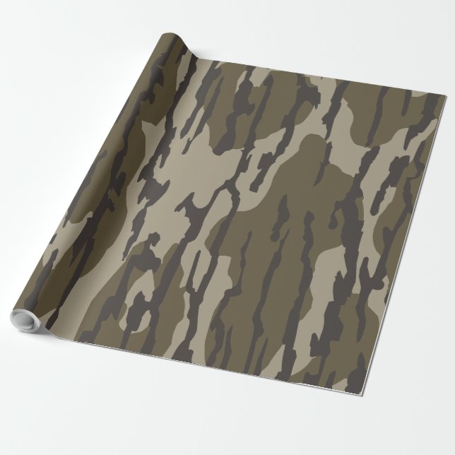 Papel De Presente Camuflagem de Bottomland Camo Old School (Desenrolado)