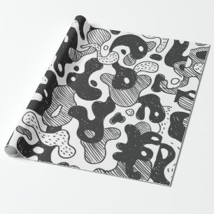 Papel De Presente camuflagem de estilo abstrato, preto