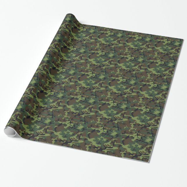 Papel De Presente Camuflagem escura (Desenrolado)
