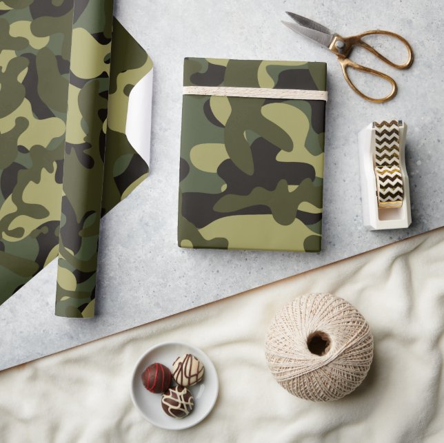 Papel De Presente Camuflagem Euro Primavera (Artesanato)