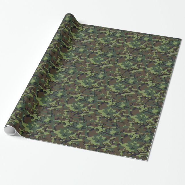 Papel De Presente Camuflagem Militar (Desenrolado)