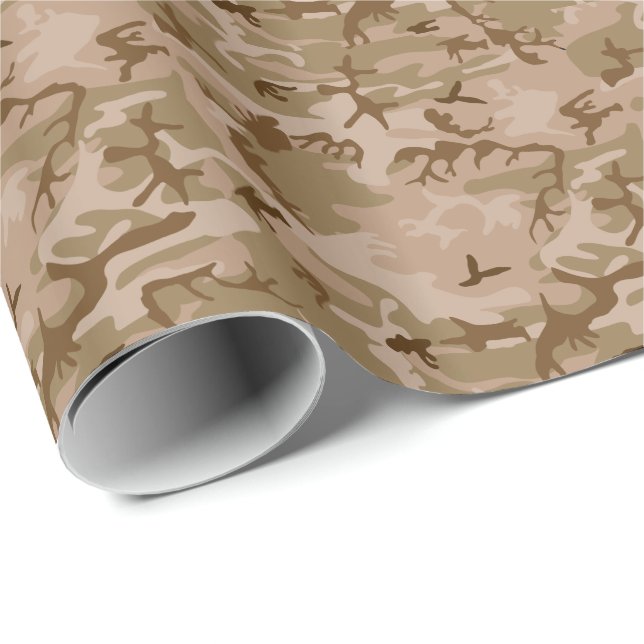 Papel De Presente Camuflagem Militar Desértica Moderna (Ponta do rolo)