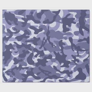 Papel De Presente Camuflagem Naval Roxa