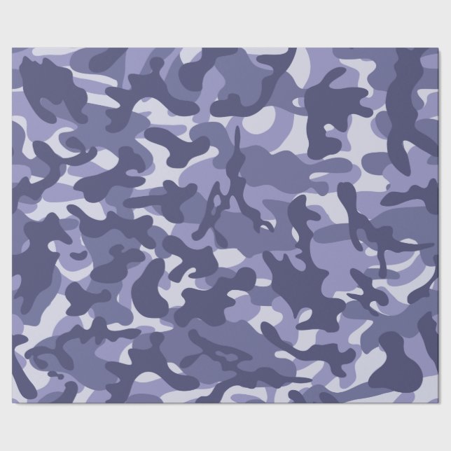 Papel De Presente Camuflagem Naval Roxa (Barra)