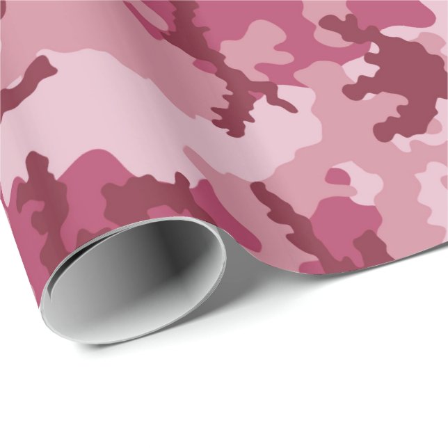 Papel De Presente Camuflagem rosa (Ponta do rolo)