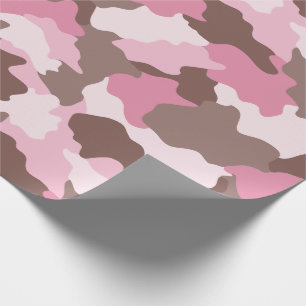 Papel De Presente Camuflagem Rosa Menina Camo